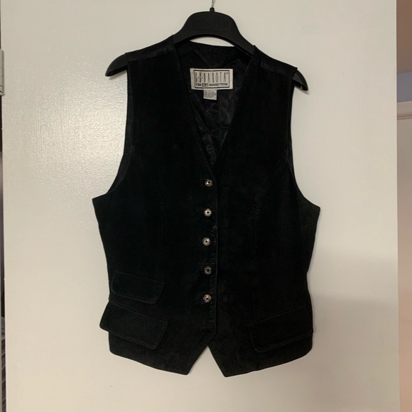 Vintage BB Dakota for Nordstrom Black Leather Suede Vest Medium - Picture 8 of 12